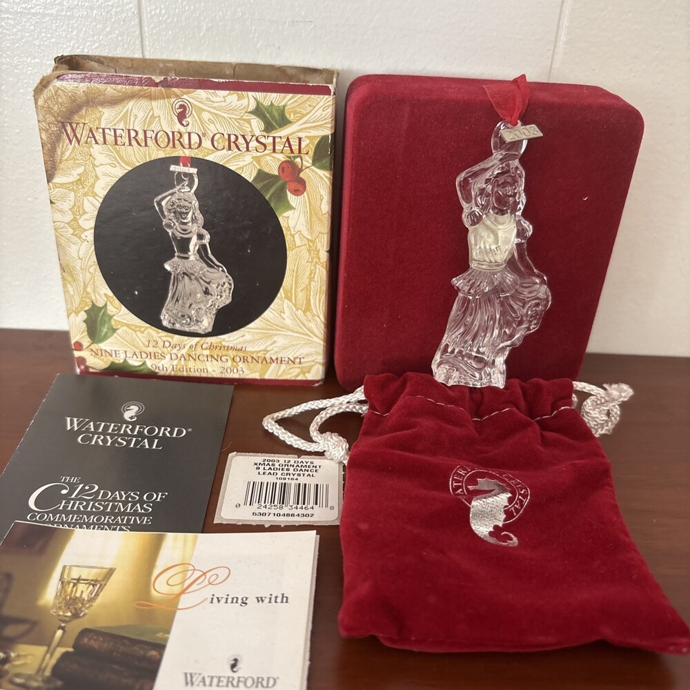 Waterford 12 Days Of Christmas 9 Ladies Dancing Ornament 2003 9th Edition BOX